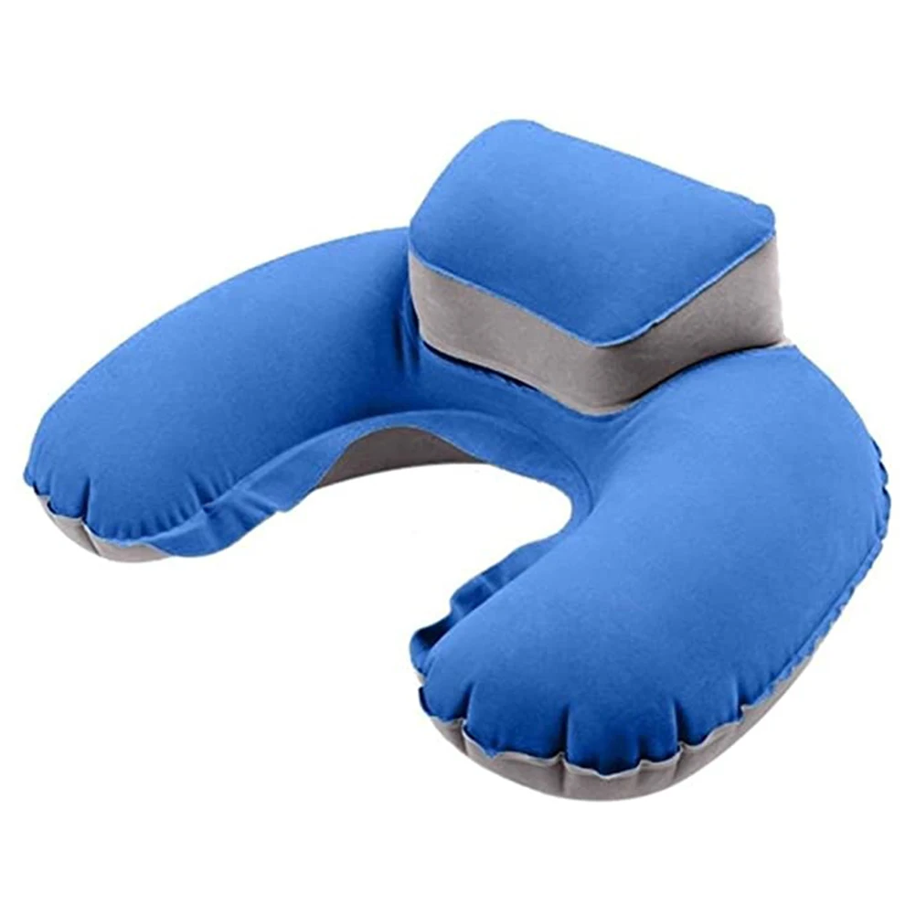 Almohada inflable para siesta, cojín para el cuello de viaje para adultos, avión para dormir al aire libre, almohadas en forma de U, reposacabezas para uso doméstico