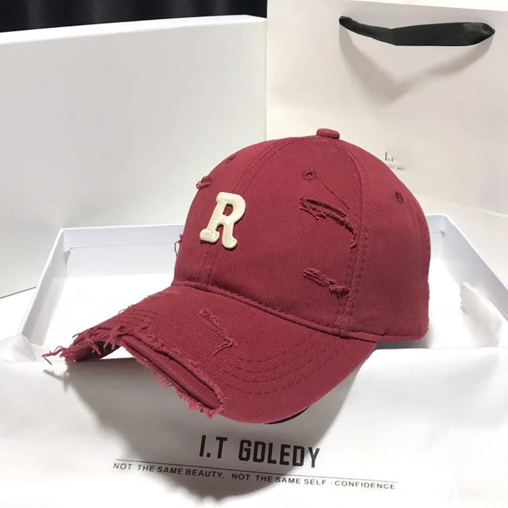 

Cotton OverSize Baseball Cap Adjustable Letters Vintage Duck Tongue Cap Sun Protection Anti-UV Large Head Circlet Cap