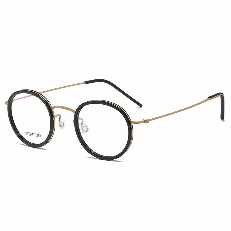 

Small Round Titanium Men Acetate Circle Retro Prescription 5805 Screwless Glasses for Men Reading Women Titanium Myopia Eyewear