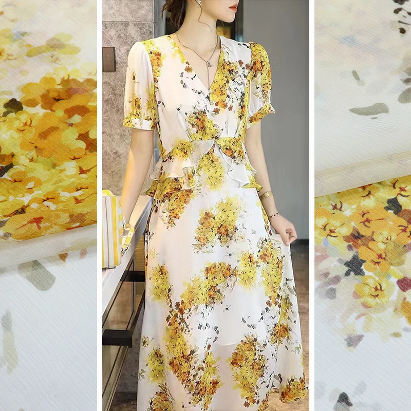 

Autumn Color Palette - 100% Mulberry Silk Crinkled Georgette fabric