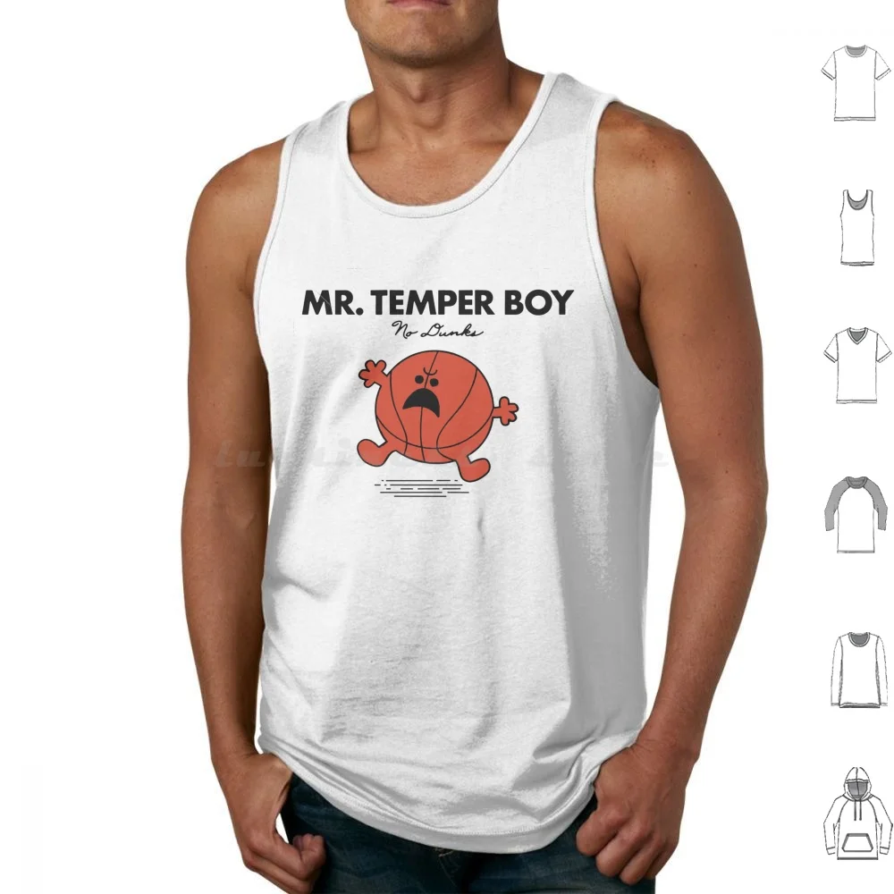 Mr. Temper Boy-No Dunks Klay Thompson Tank Tops Print Cotton No Dunks No Mr Temper Mrtemper Klay Thompson Mr Temper