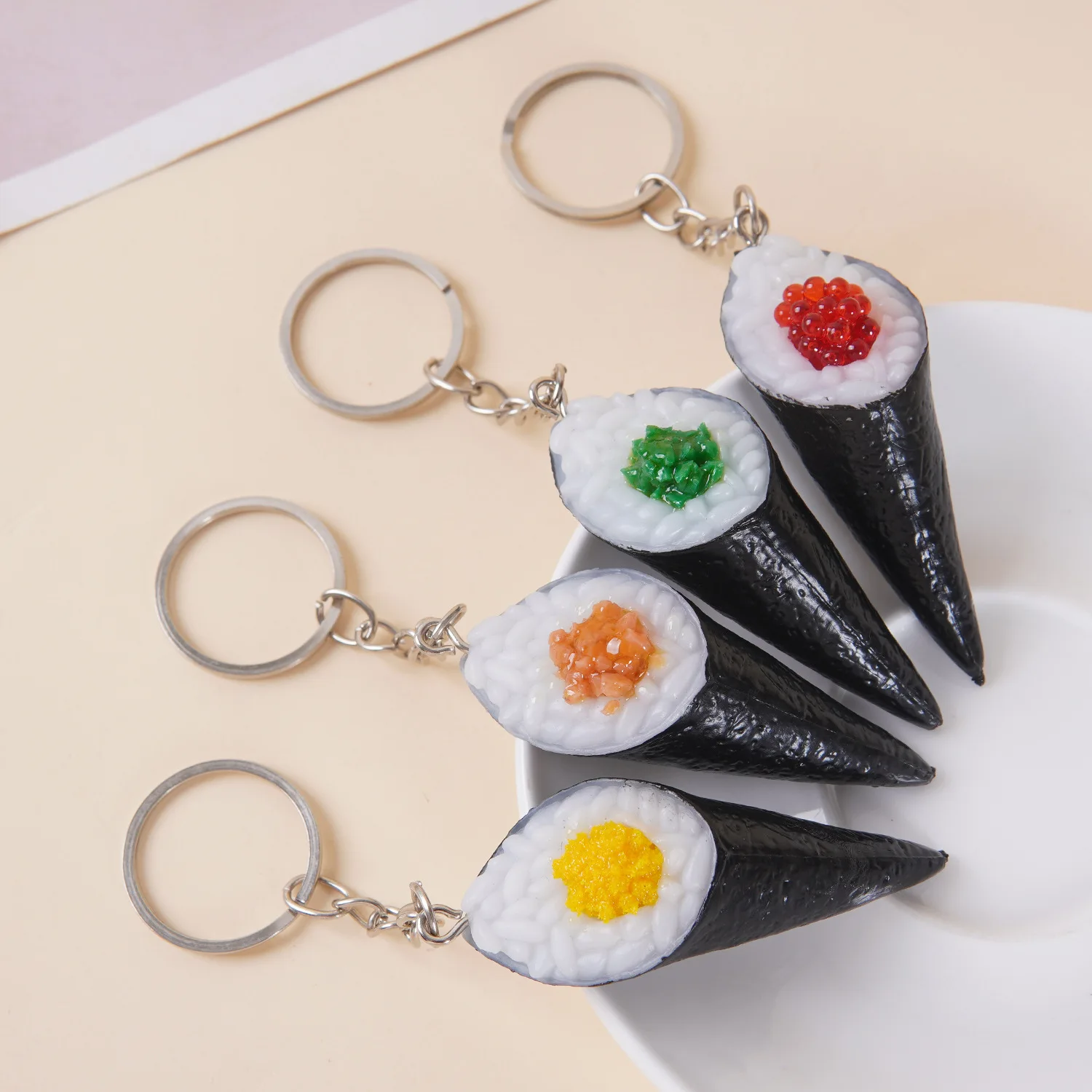 

Fake Japanese Nori Rice Sushi Meat Artificial Food Simulation Food Handheld Sushi Pendant Japanese Decorations Home Decor
