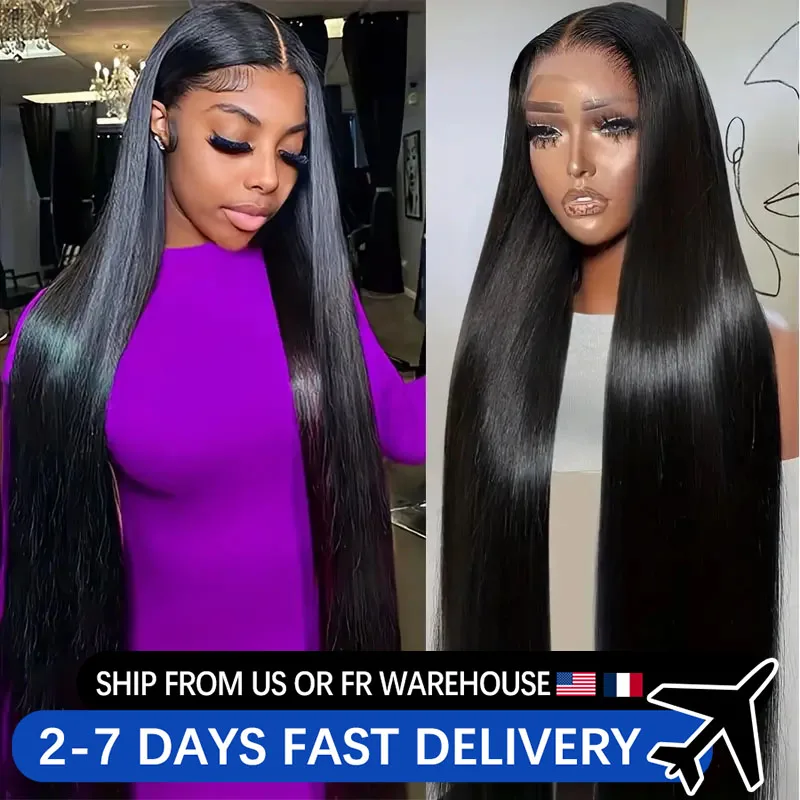 30 34 Inch Straight 13x4/6 Lace Frontal Wig Human Hair Brazilian Hd Lace Front Wigs For Black Women Pre Plucked 4x4 Lace Closure