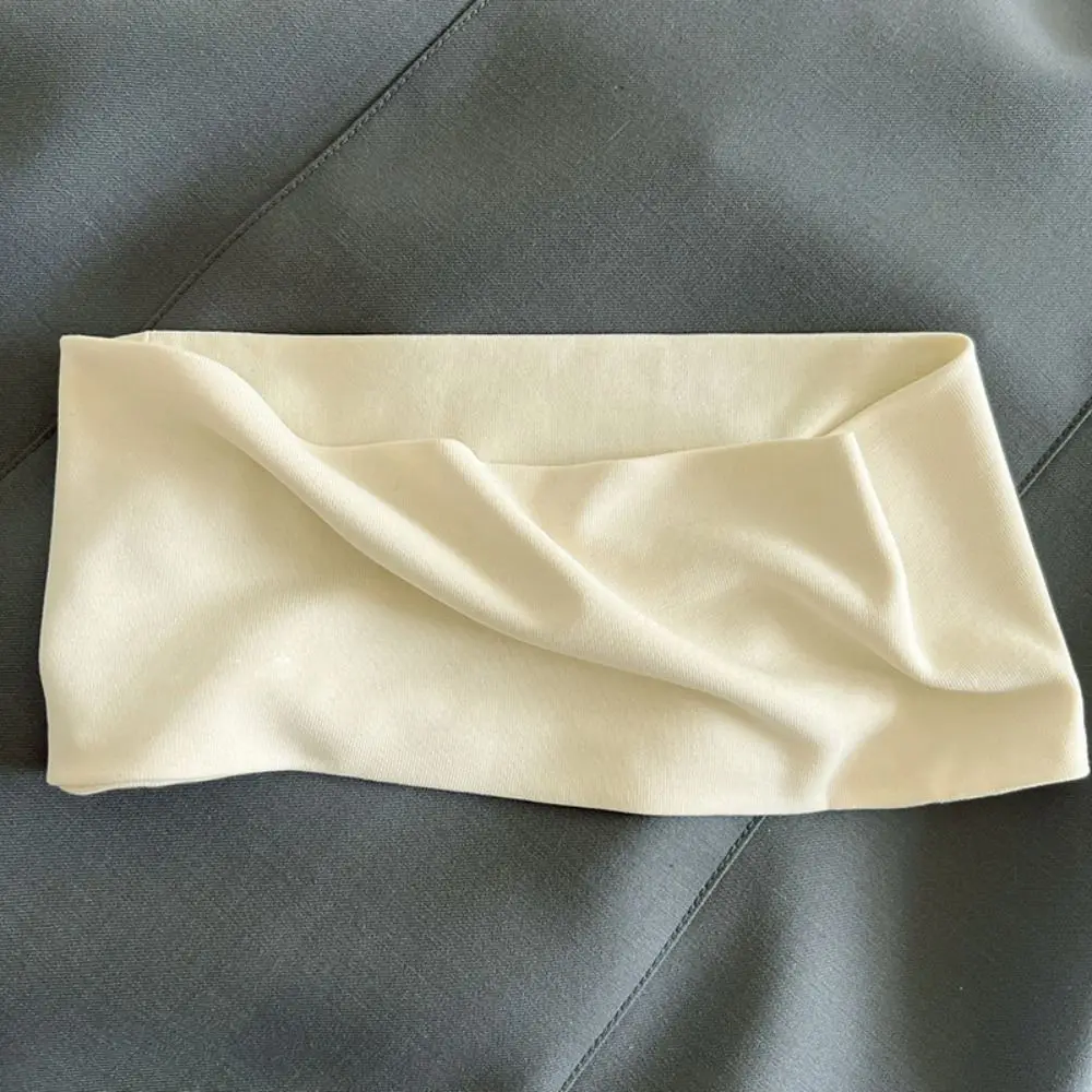 Diadema elástica de algodón tejida, diadema de punto ancha transpirable absorbente de sudor, diadema deportiva de Yoga de Color sólido, diadema deportiva
