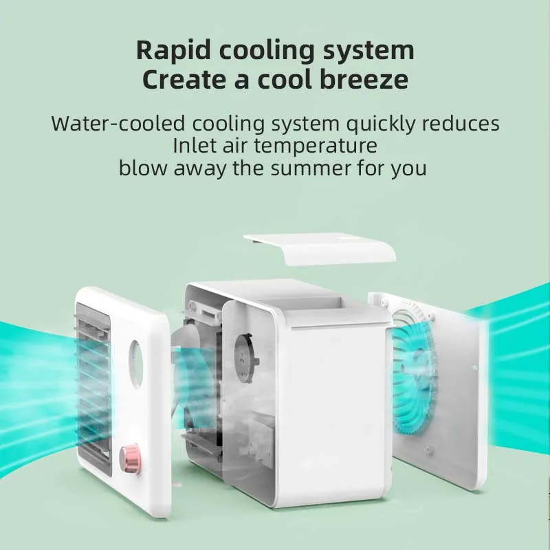Mini Spray Humidification Fan Portable Air Conditioner USB Conditioning Heavy Fog Desktop Mobile Cooling Fans Mini Air Cooler