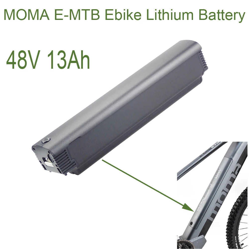 

MOMA Ebike Lithium-Ion battery 48V 13Ah(624Wh) 14Ah Fully Integrated Removable Battery for E-MTB E-FAT EBIKE 28 MID PRO E-LONGTA