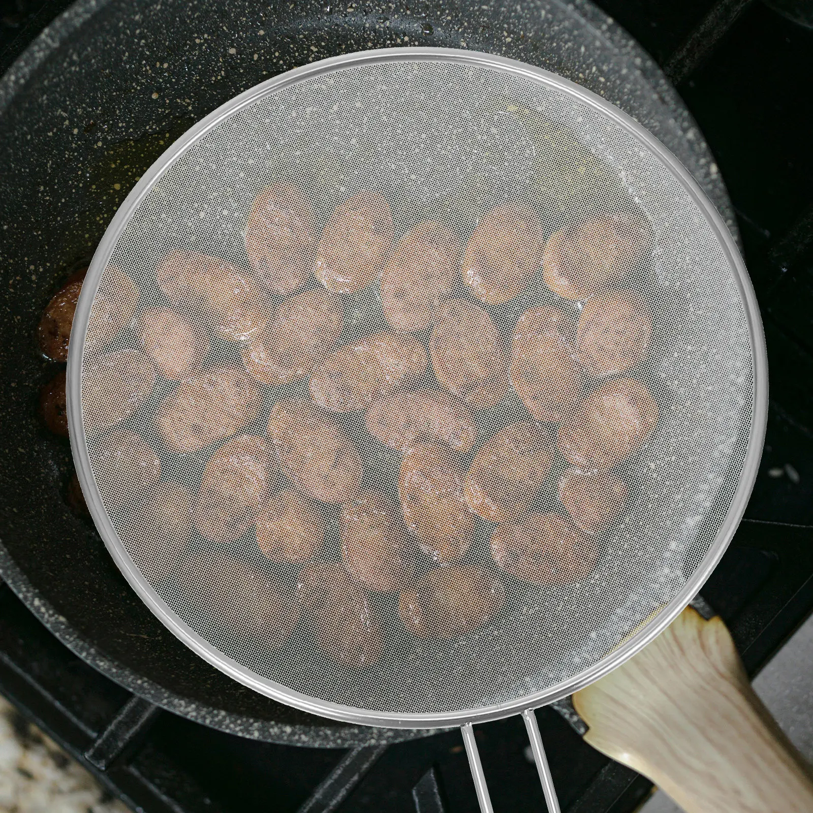 Premium Stainless Steel Splatter Screen for Cooking Pots and Frying Pans Oil Proof Mesh Cover Grease Non