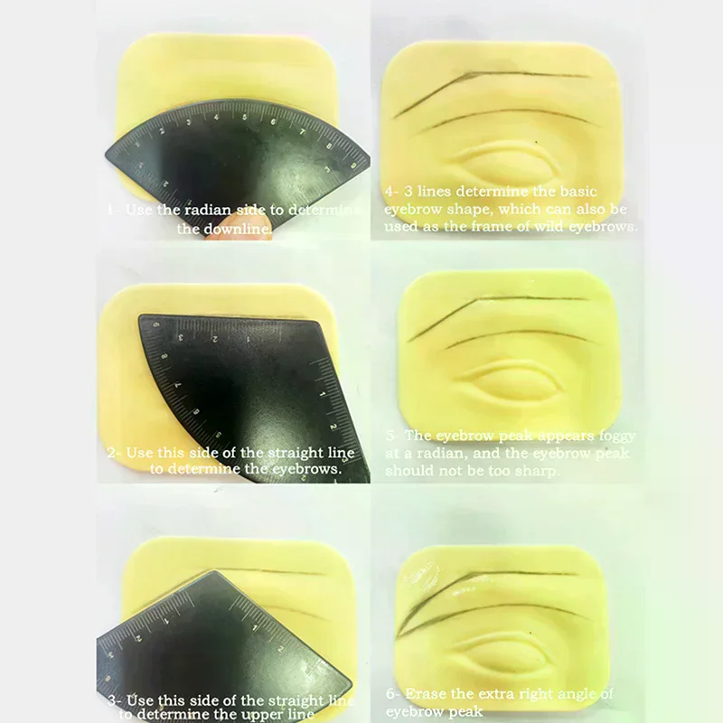 3 قطعة سبائك الألومنيوم رسم سريع الحاجب تصميم حاكم Microblading رسم الخرائط أداة تشكيل تجميل دائم رسم دليل حاكم #4