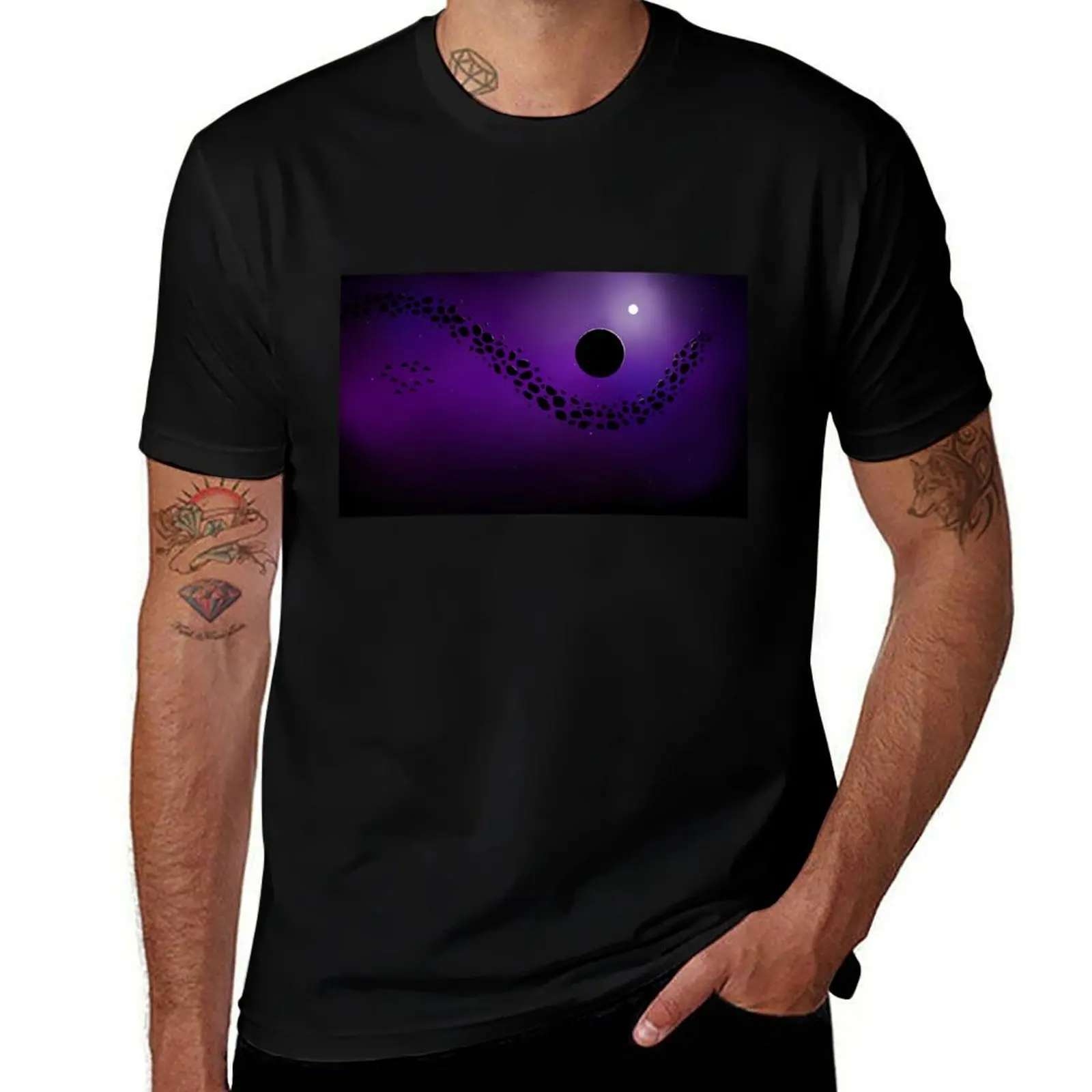 

Purple space T-Shirt man t shirts cotton funny t shirts dark humor T-Shirt