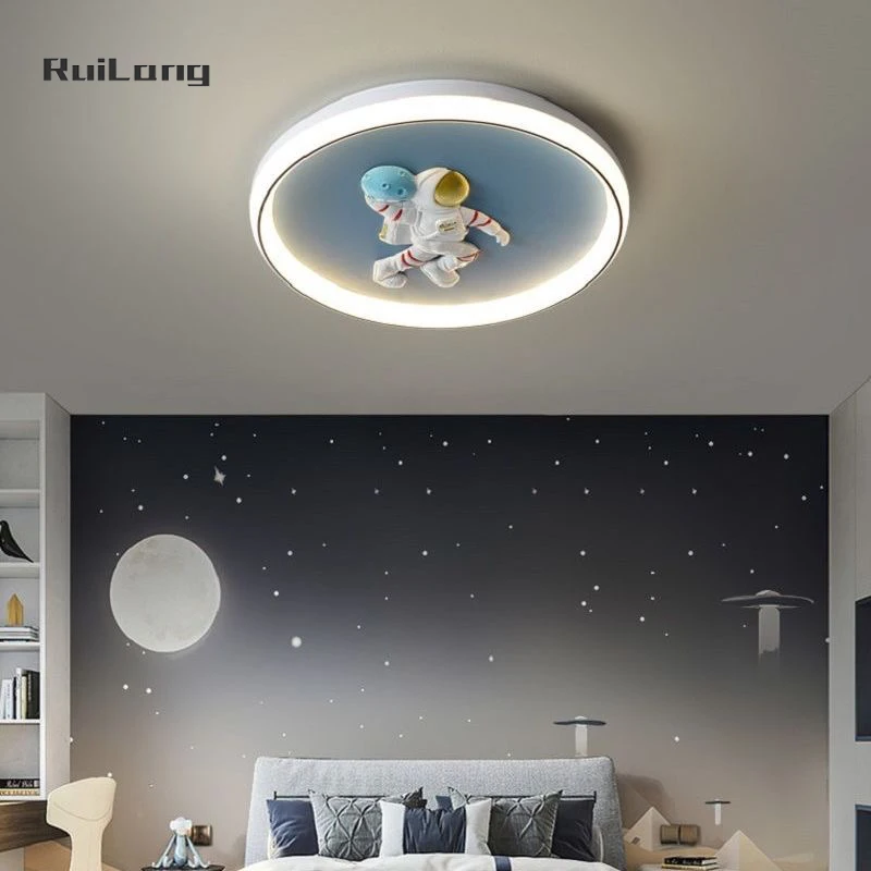 

Скандинавская лампа, современный потолочный светильник для детской комнаты, светодиодный дизайн лунного астронавта, люстра для детской спальни, декор для комнаты мальчика, лампа-плафон