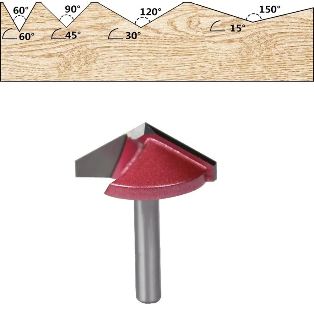 1pc 6mm shank 10/16/22 / 32mm v slot tungsten carbide end mill cnc   3d engraving bir fow carpentry router bit