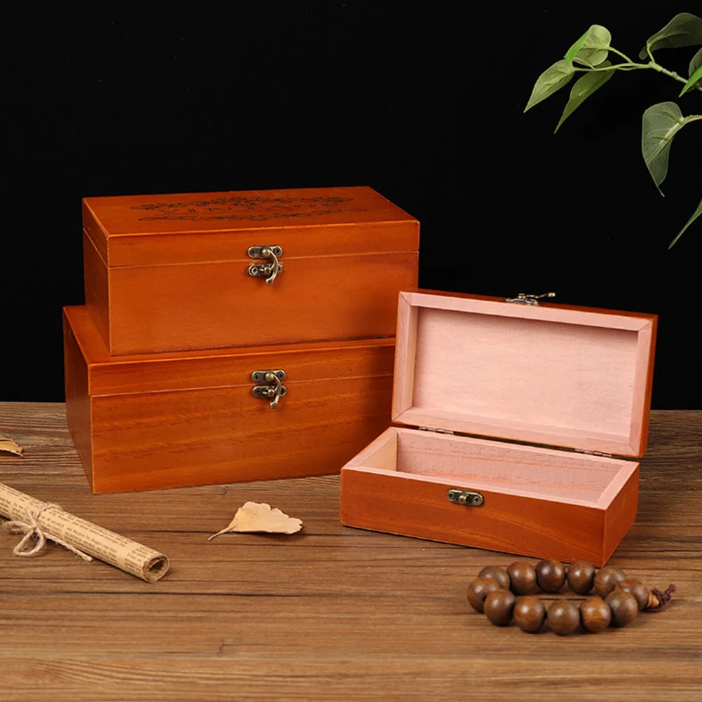 

1pc Wooden Storage Box With Lid Large Capacity Jewelry Organizer Trinket Box For Crafts Keepsakes Display Home Decor