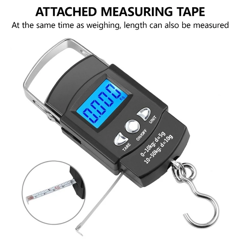 Digital Hanging Luggage Scale with Comfortable Handle and Hook Portable Luggage Scales Digital Hand Scales Enduring