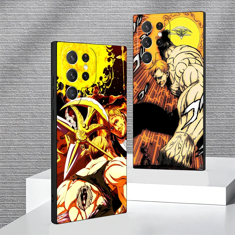 Soft Phone Case For Samsung Galaxy S24 S25 S26 Ultra Seven D-Deadlys Sins Escanor S23 S22 Plus S21 FE S20 + Edge Black Cover She