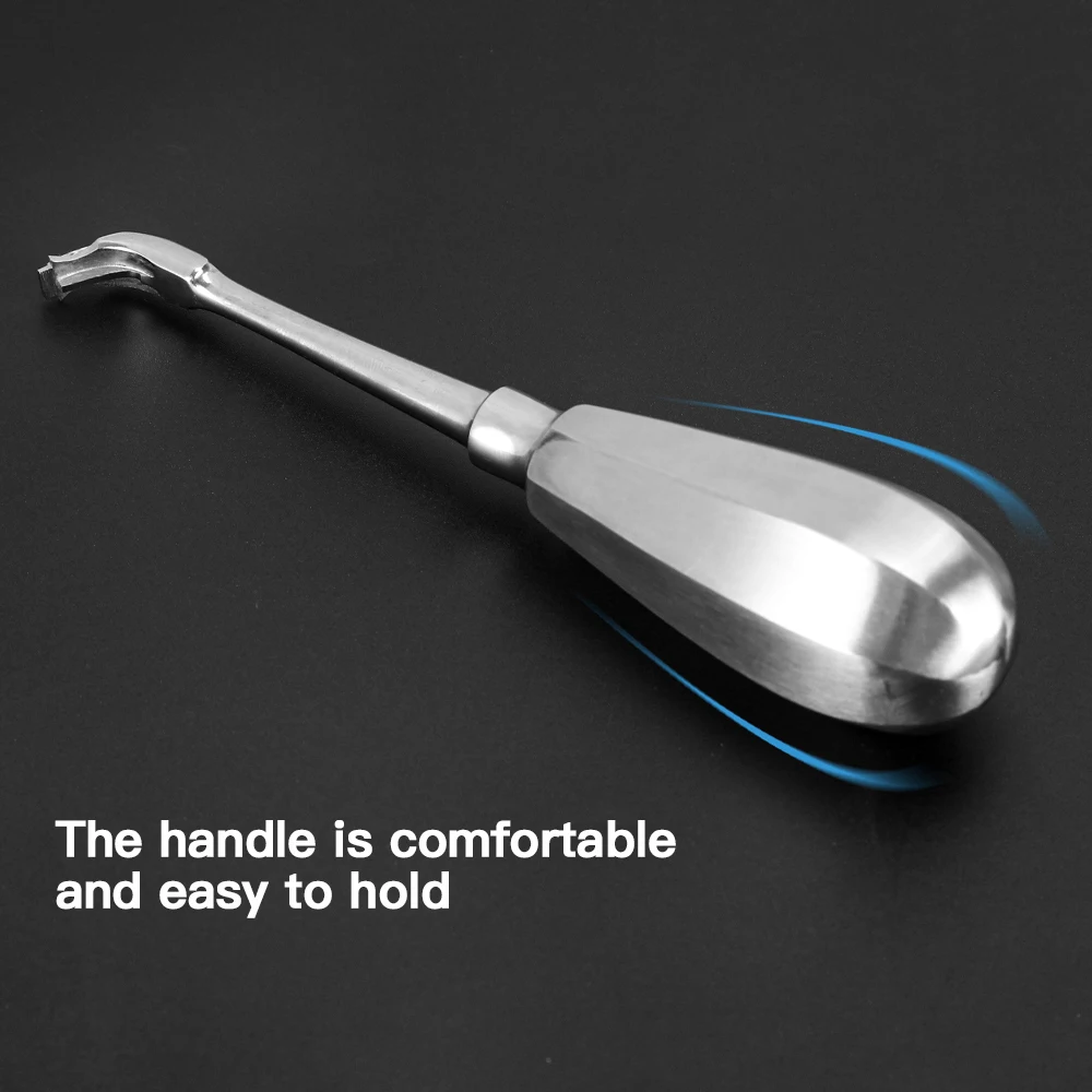 AZDENT تاج الأسنان مفرشة الحفر استعادة Forcep مقبض معدني عدم الانزلاق الأسنان الجذر مصعد الصليب كسر تاج مزيل