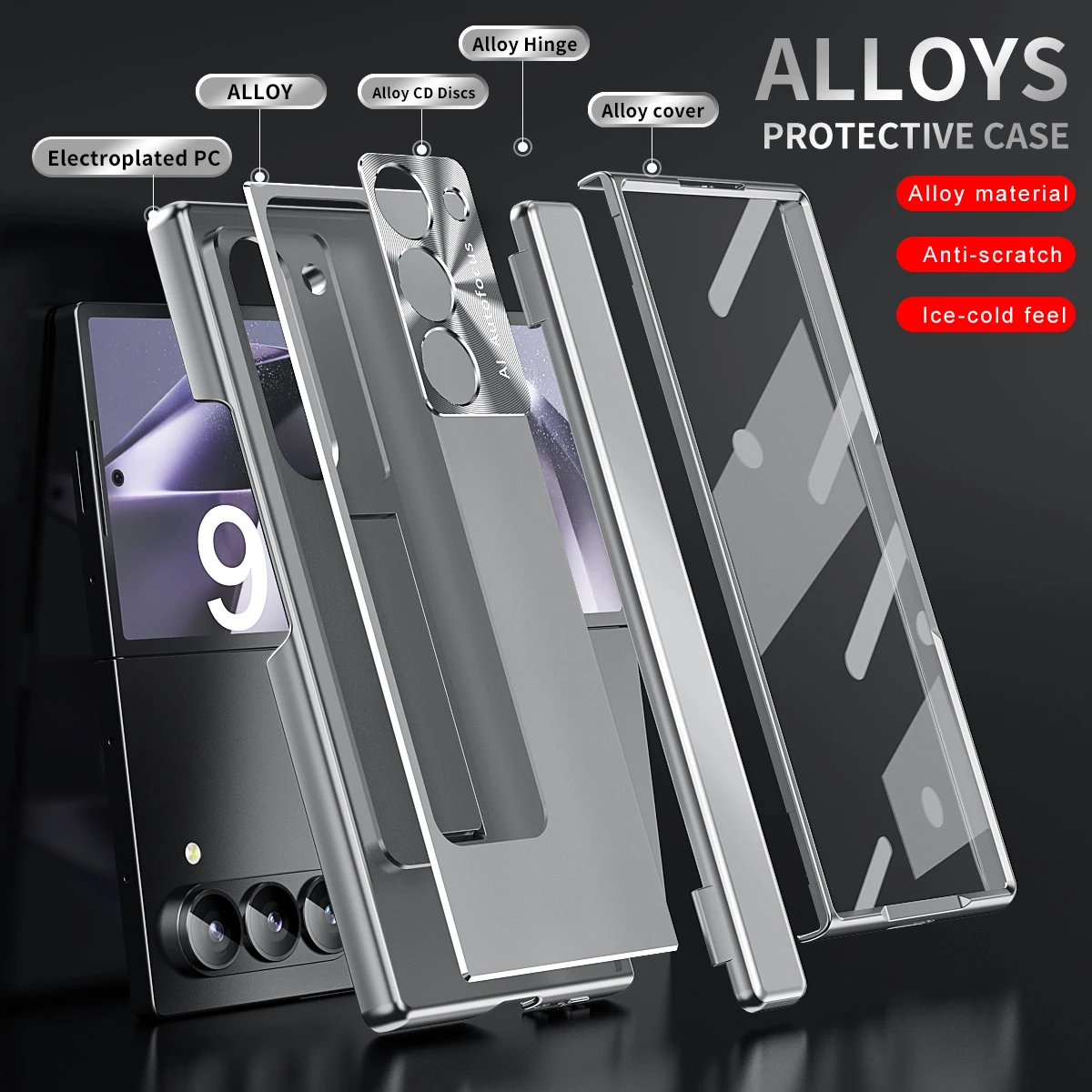 Imagem -04 - Full Aluminium Alloy Heavy Armor Kickstand Case Dobradiça Removível Pen Holder com Protetor de Tela hd Fit para Samsung Galaxy z Fold 6