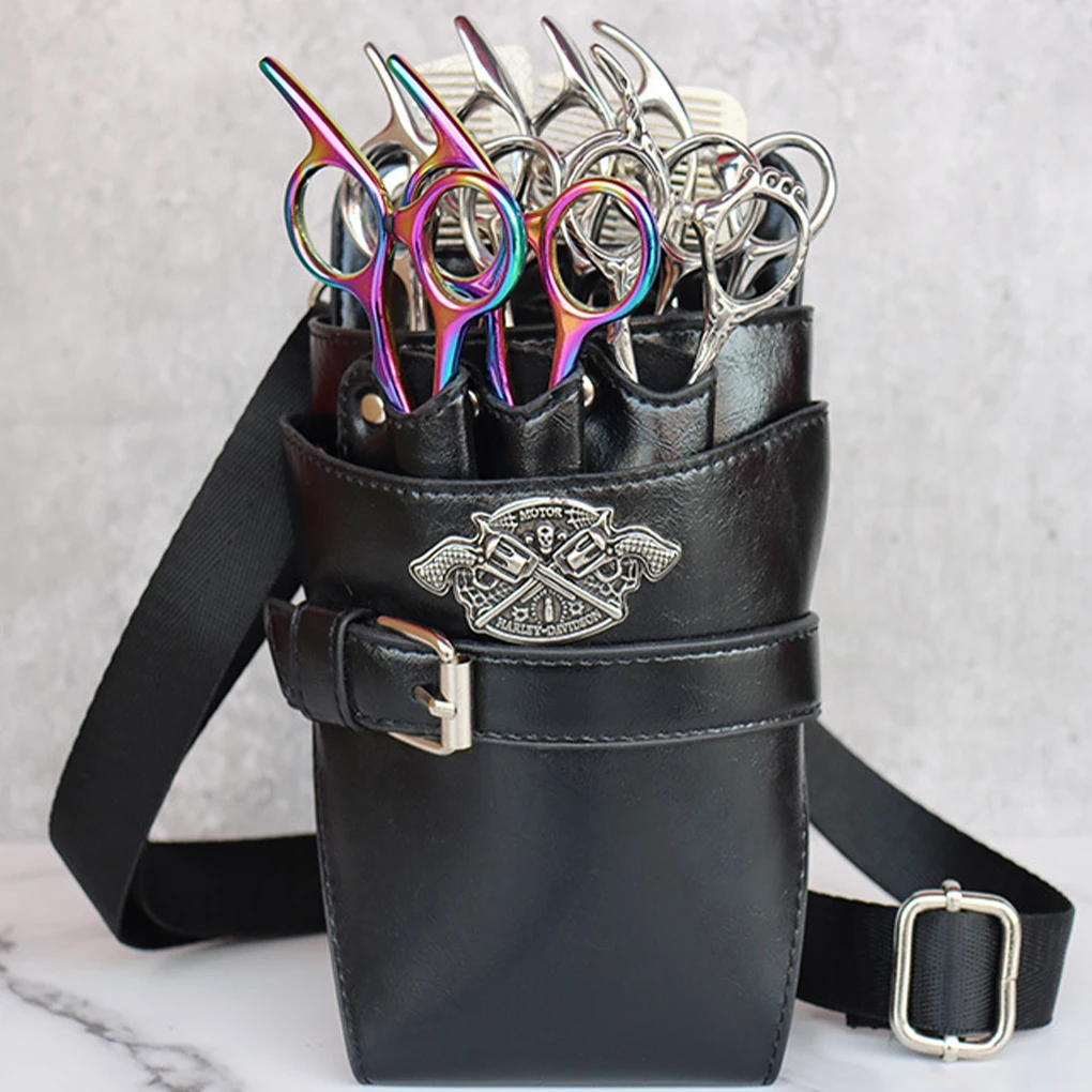 PVC Hairdressing Tool Belt Portable Protective Multi-functional Scissor Pouch For Hairdressers