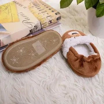 Toddler Children Winter Flock Cute Shoes Infant Kids Baby Warm Thick Shoes Boys Girls Cartoon Christmas Casual Slippers