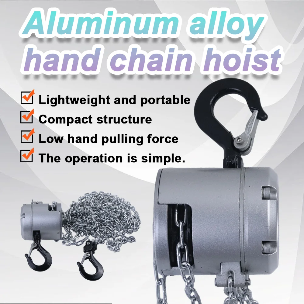 Mini Hand Chain Hoist Hook Mount 0.25/0.5 Ton Capacity 3 Meter Lift CE Certificate Portable Manual Lever Block Lifting NEW