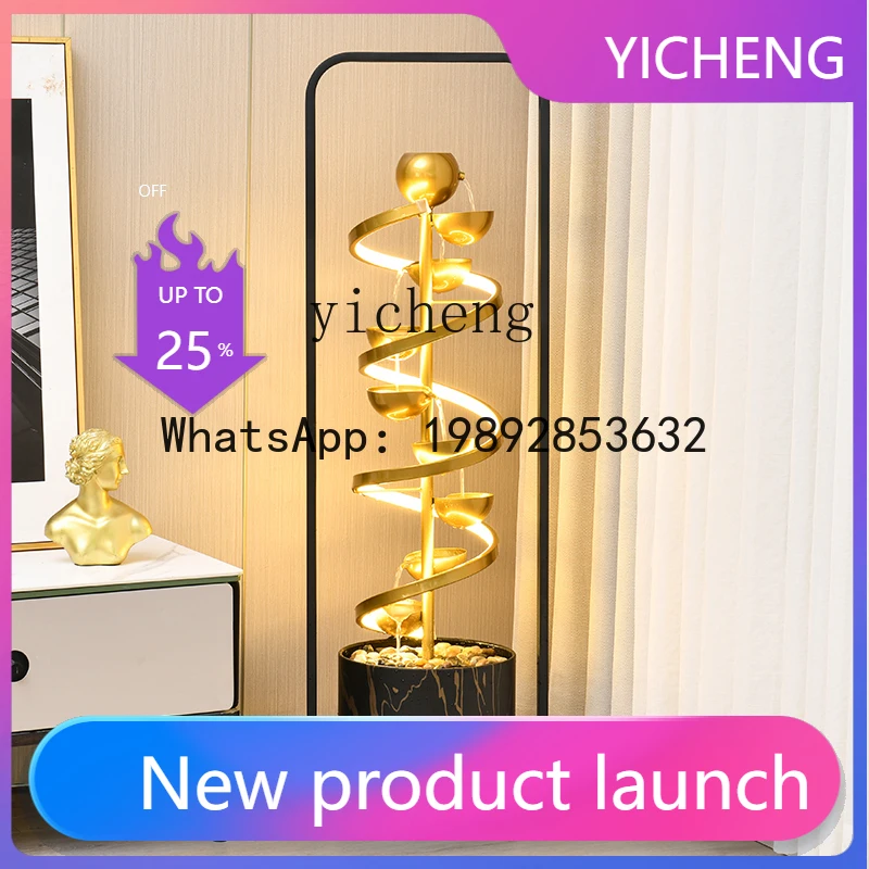 T4  living room flowing water ornament circulating water TV cabinet next to light luxury atmosphere entrance floor decoration