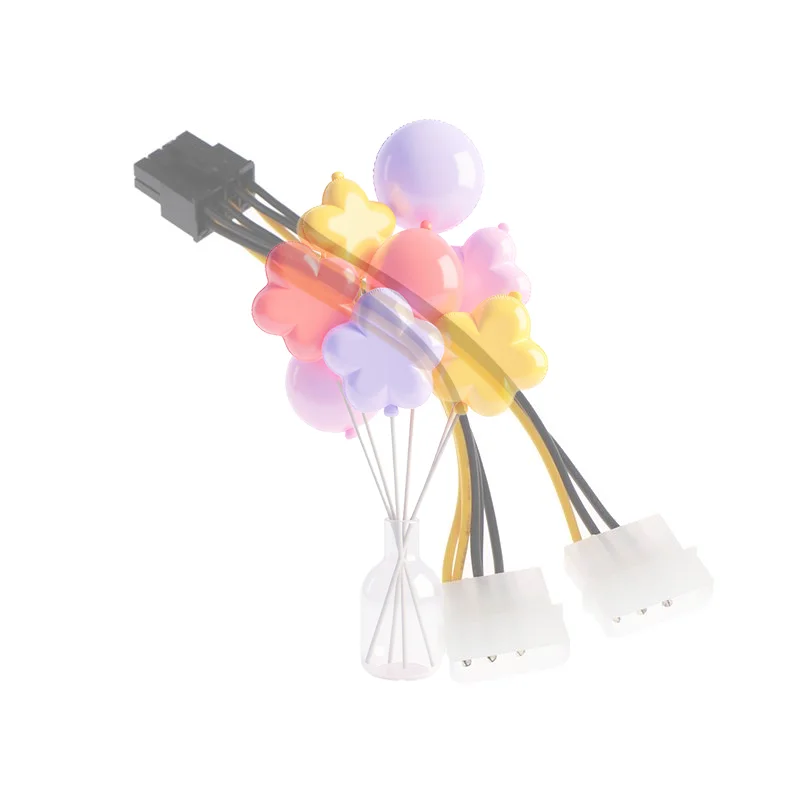 1/2/5 قطعة 8 دبوس بطاقة الرسومات ذكر إلى المزدوج 4 دبوس أنثى بطاقة الفيديو سلك الطاقة اللوحة الرئيسية كابل محول تمديد الطاقة