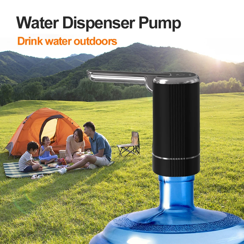 Portable Auto Electric Water Pump USB Rechargeable One Key Switch Water Dispenser For Outdoor Camping Water Tank
