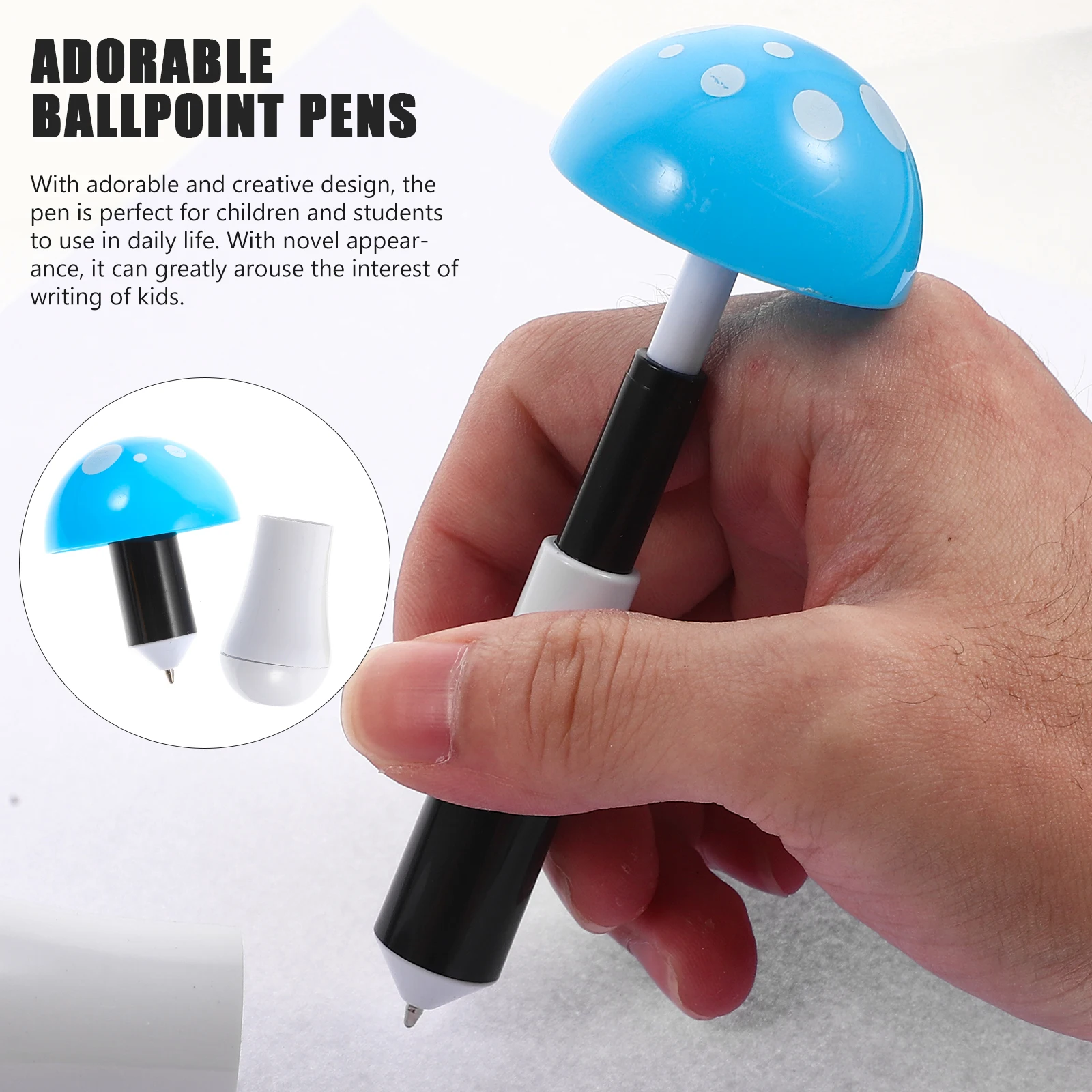

30pcs Mushroom Shape Telescopic Ballpoint Cute Plastic Mini Pens for Kids Students Lightweight Stretchy Fun Pens Party Favors