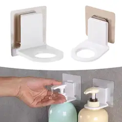 Adjustable Dispenser Bottle Holder Wall Mounted Adhesive Shampoo Lotion Hand Soap Bottle Hanger Bathroom Storage Rack