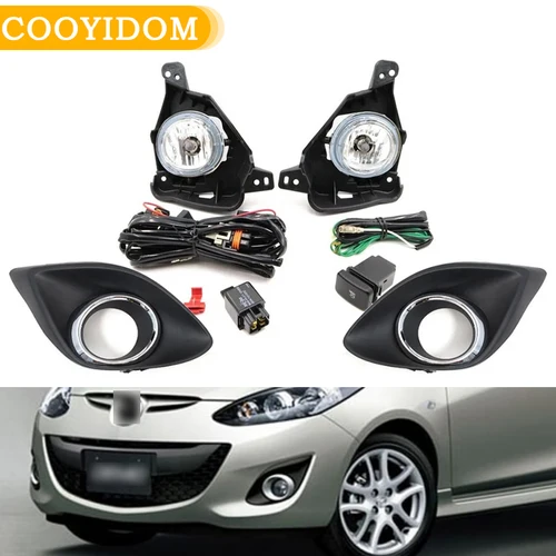 Imagen 1 del producto 1 Juego de luz antiniebla reflectora antiniebla para Mazda 2 Demio 2010 2011 2012 2013 2014 lámpara antiniebla DRL Kit actualizado