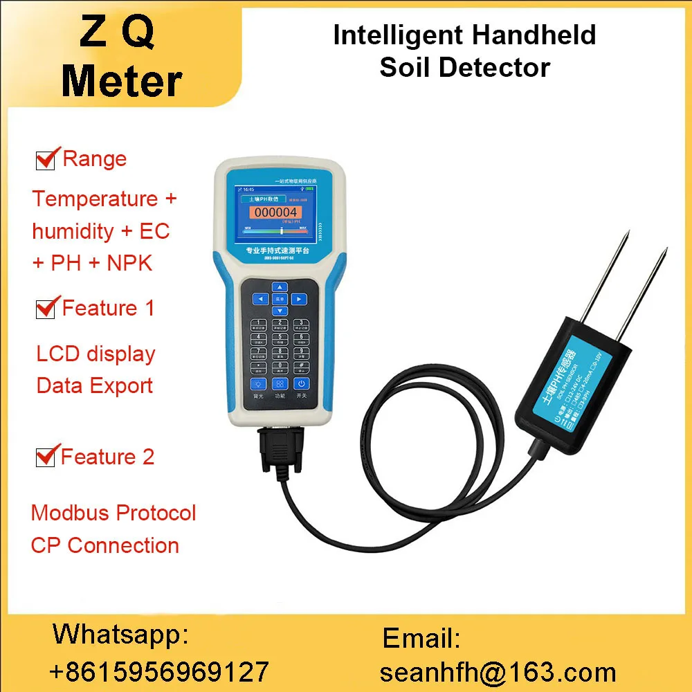 English version 7 in 1 soil detector NPK ph temperature and humidity water sensor conductivity EC fertility nutrient rapid meter