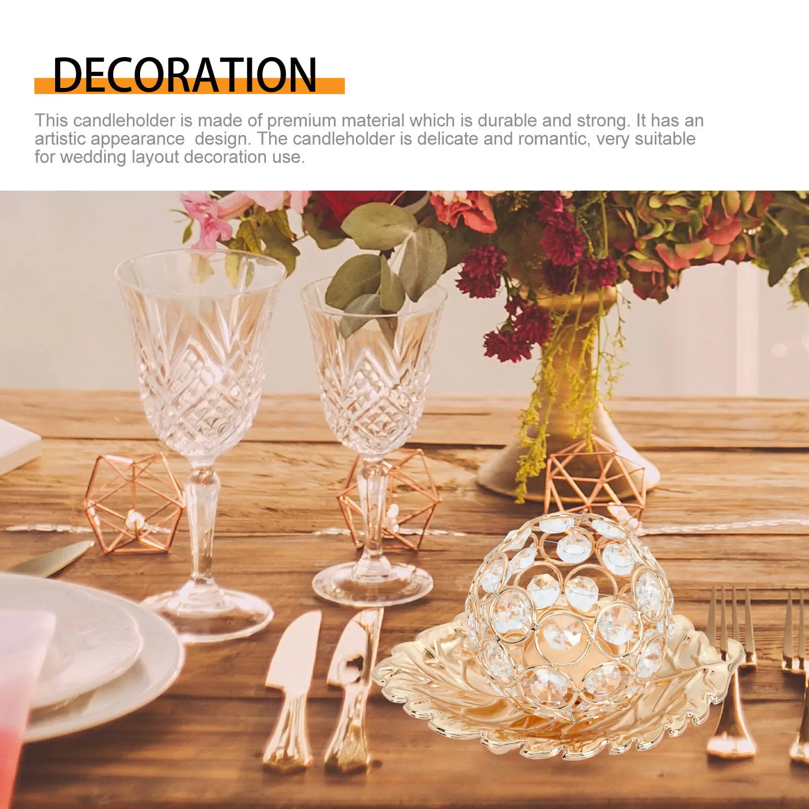 Retro Crystal Candlestick Elegant Leaf Sculpture Candleholder Creates Warm Gentle Light for Living Room Bedroom Wedding Decor