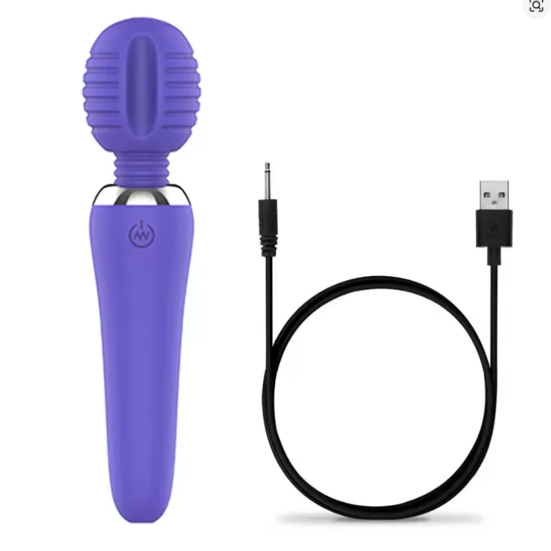 Pink Silent Handheld Massage Wand Multi Vibration Portable Intimate Massager Soft Personal Relax Device For Women Female Daily P