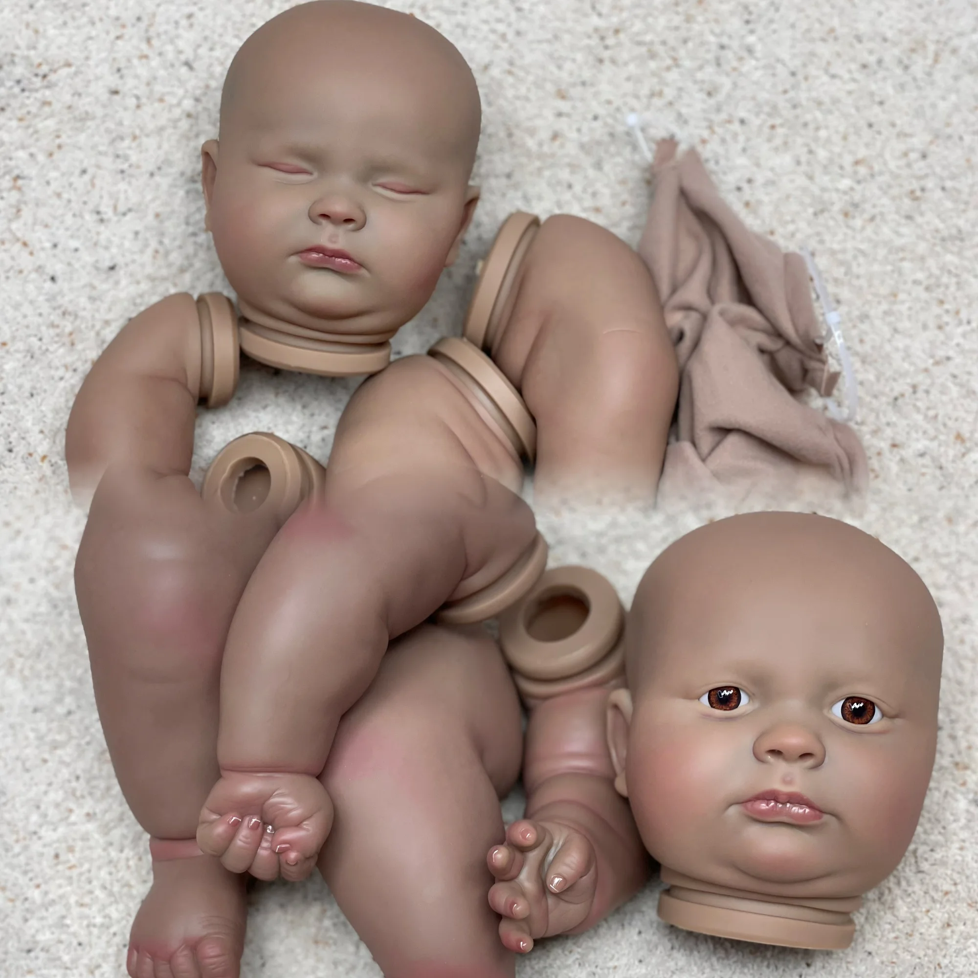 19Inch & 24Inch Dark Skin Joseph Bebe Reborn Kits Realistic Painted Blank Vinyl Doll Kit Unfinished Doll Parts Bebê Reborn Kукла