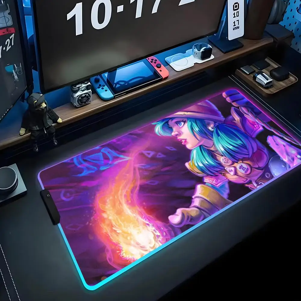 

Игровой коврик для мыши Hearthstone RGB Gaming Mousepad Большой светодиодный коврик для ПК Настольный коврик Светящийся коврик для мыши Большие коврики для клавиатуры Настольный коврик с