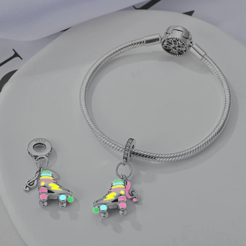 Luminous Charm Beads Silver Plated Constellations Firefly Jellyfish Bulb Star Moon Dangle Fit Original Pandora Bracelet Jewelry