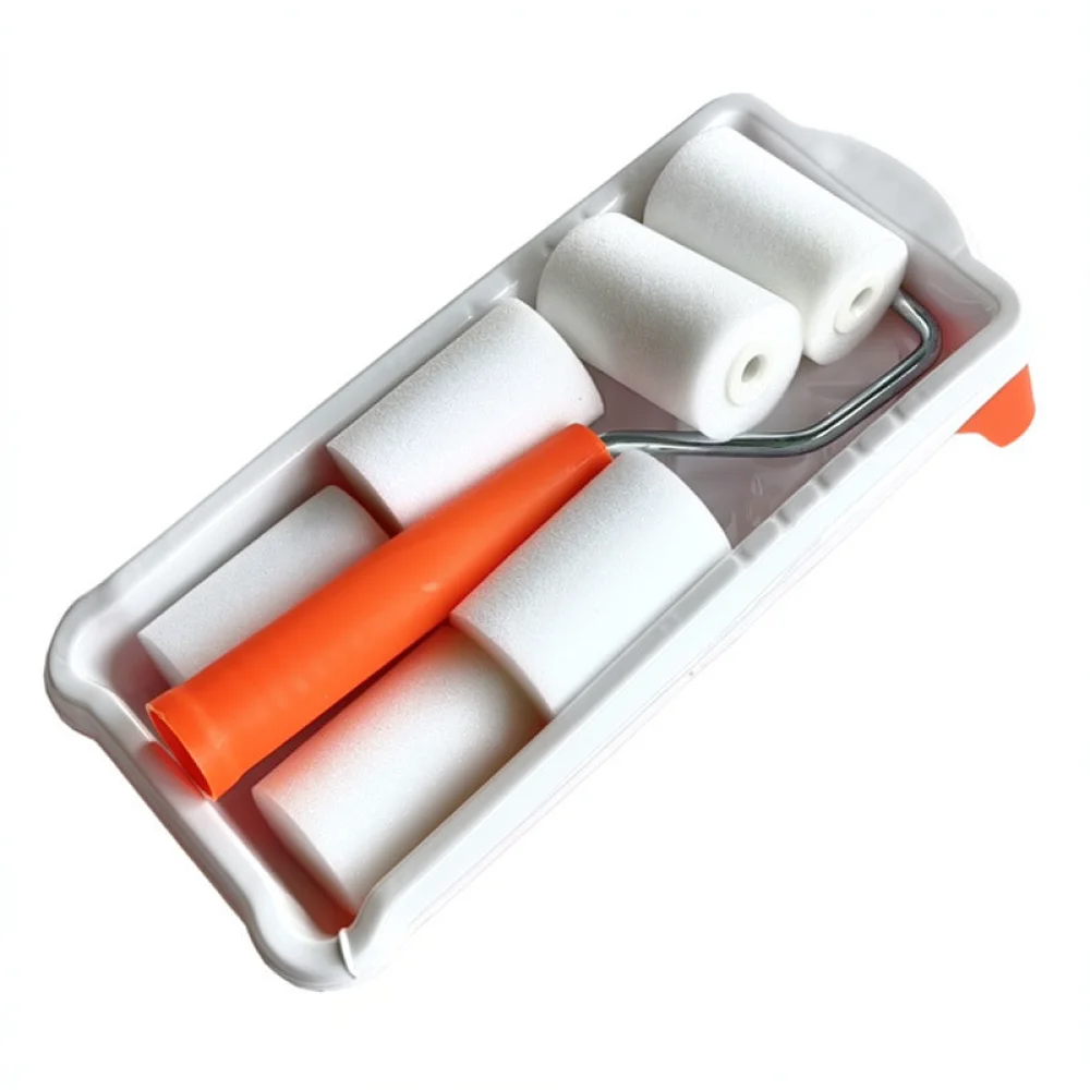 Mini Roller Brush Set With Tray For DIY Home Painting Refinishing Furniture Restoration Smooth Wall Finishing Tool Kit