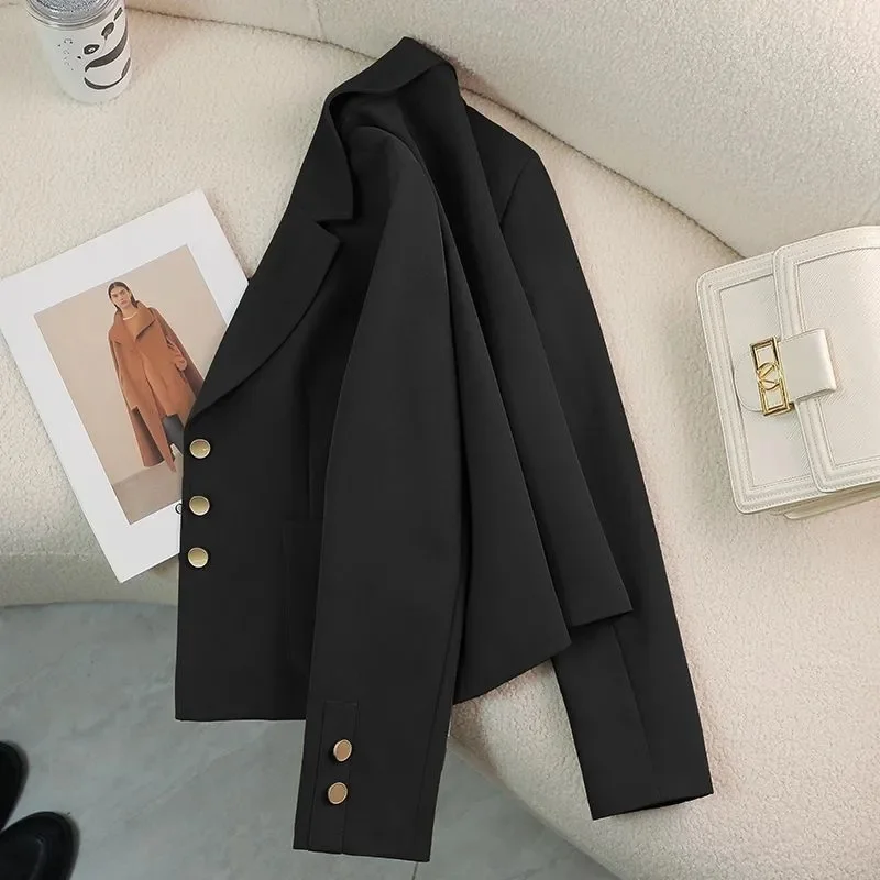 New Women Suit Coat Elegant Sports Casual Blazer Korean Fashion Short Jacket Spring Autumn Solid Color Ladies Clothing Outerwear