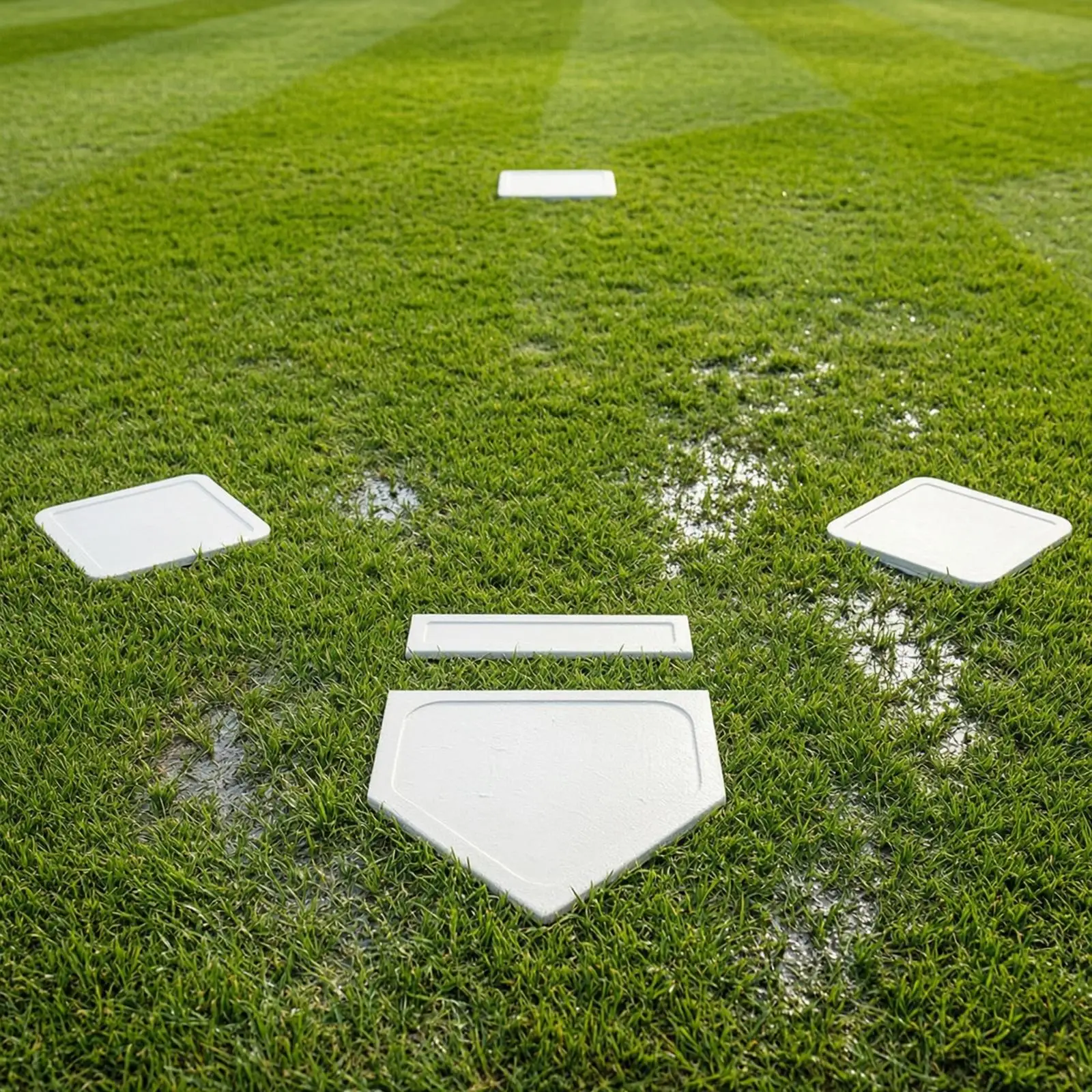 Baseball Training Equipment Rubber Base Set Non Slip Molded Plates for Drills PE Class and Playground Fields