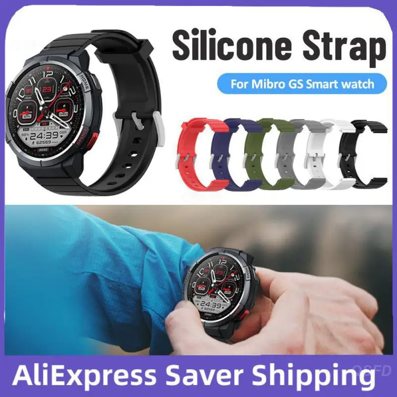 For Mibro Gs Smart Watch Strap High Quality Silicone Office Accessories Wristband Waterproof White Consumer Electronics Elegant