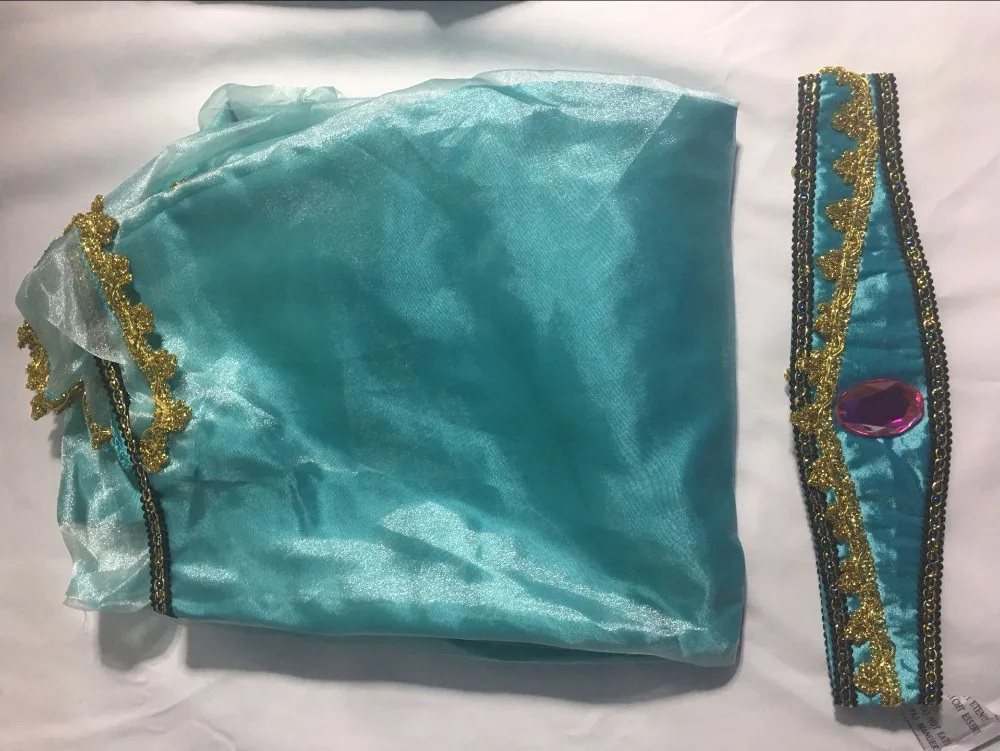 فستان الأميرة قصة الياسمين علاء الدين والمصباح السحري للفتيات لحفلات أعياد الميلاد زي الياسمين التأثيري + السراويل + عقال #5