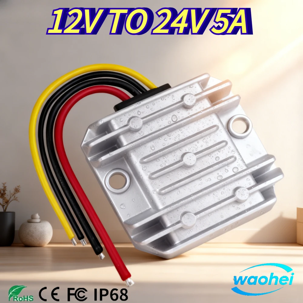 

Преобразователь напряжения DC-DC повышающий 12В в 24В, 1А 3А 5А, 120Вт, модуль повышения напряжения для автомобиля, CE