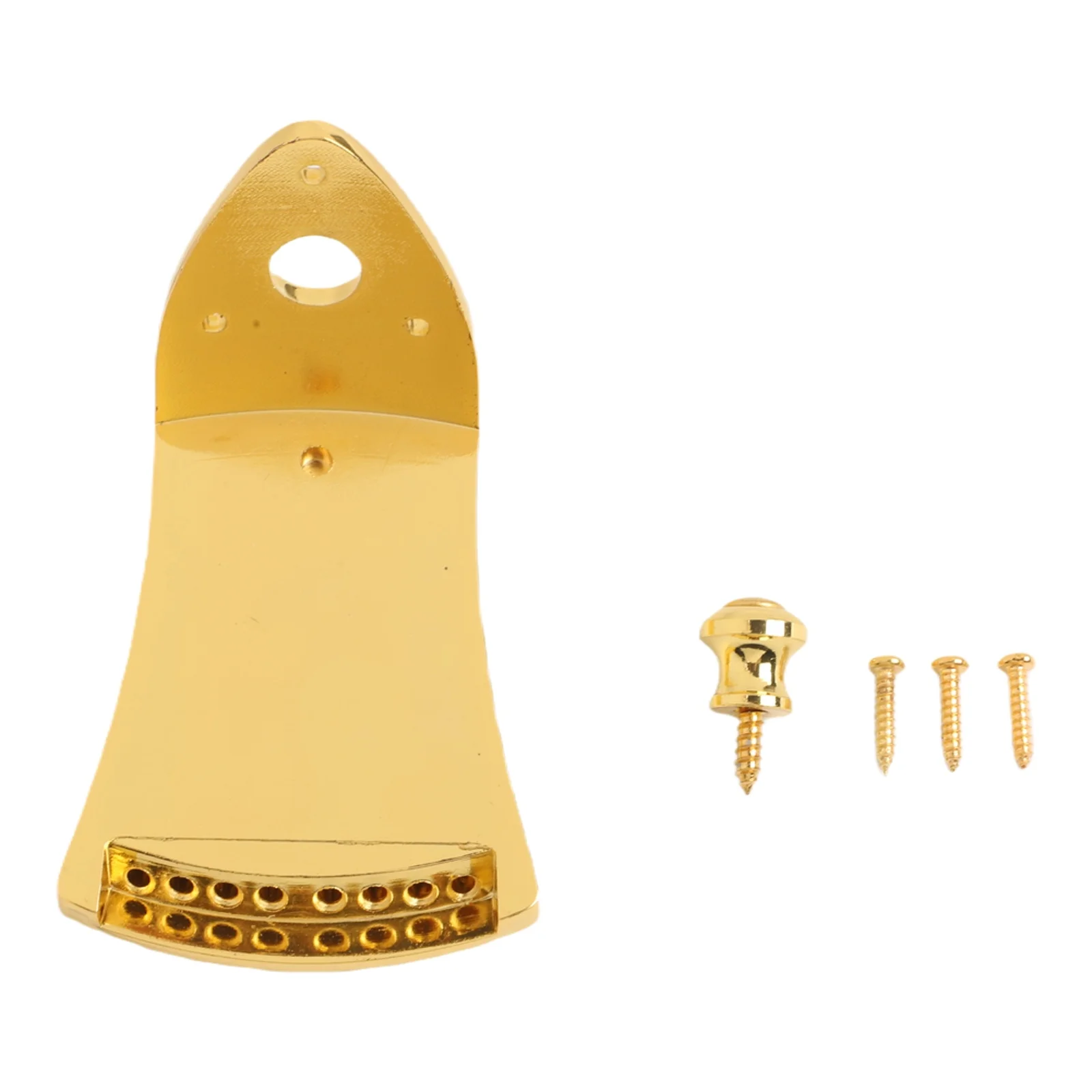 8 String Metal Mandolin Tailpiece Offering Improved Tone and for sustain with Secure String Attachment Suitable for Arched