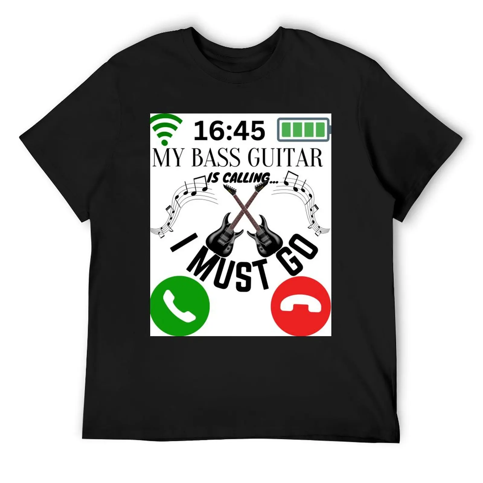 My Bass Guitar Is Calling And I Must Go Funny Phone Screen T-Shirt heavyweights shirts graphic tees designer t shirt men