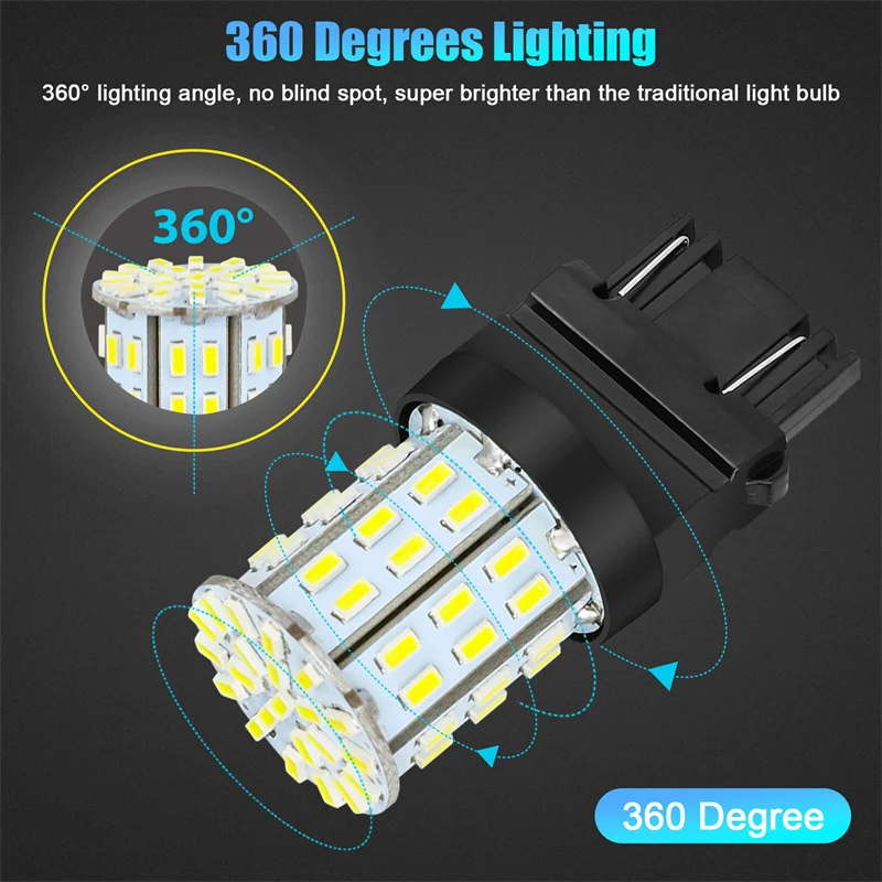 

4pcs 3157 Led Bulb White, 4157 3156 Led Reverse Light Bulbs Super Bright for Tail Brake Lights Backup Lights Turn Signal Lights