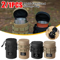 1/2PCS Camping Water Cup Storage Bag Portable Lights Storage Pouch 600D Oxford Cloth Multi-Functional Outdoor Tools Organizer