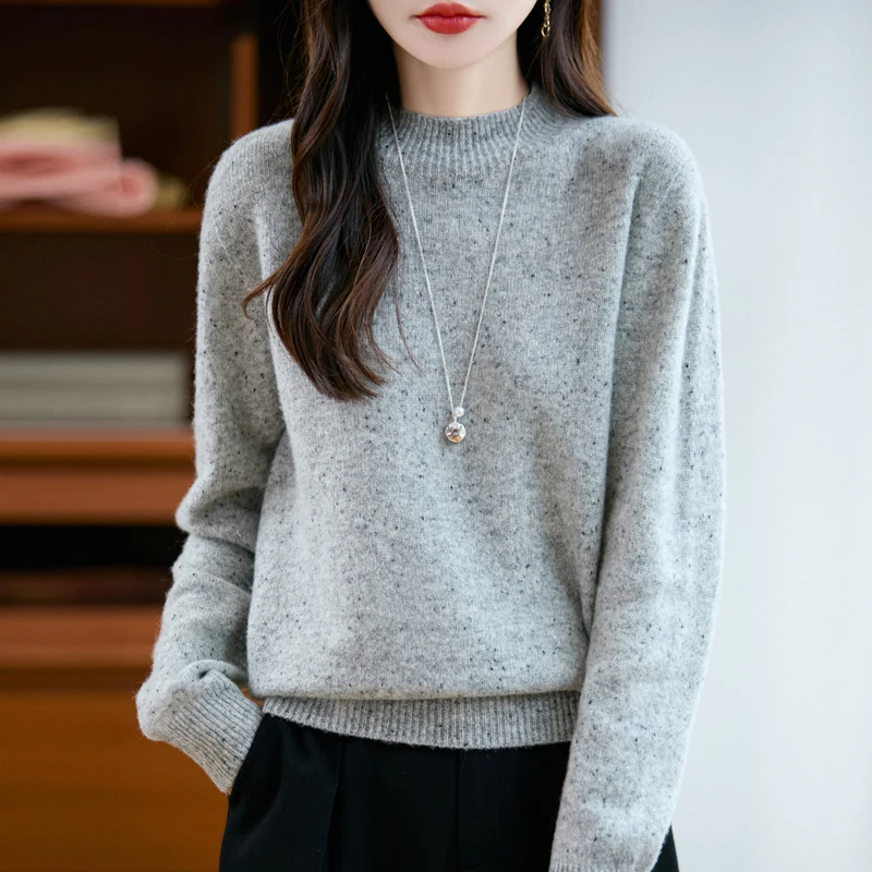 

100% мериносовая шерсть, женский элегантный базовый стиль, пуловер, трикотаж, осень-зима, теплая однотонная повседневная свободная изысканная одежда, топы
