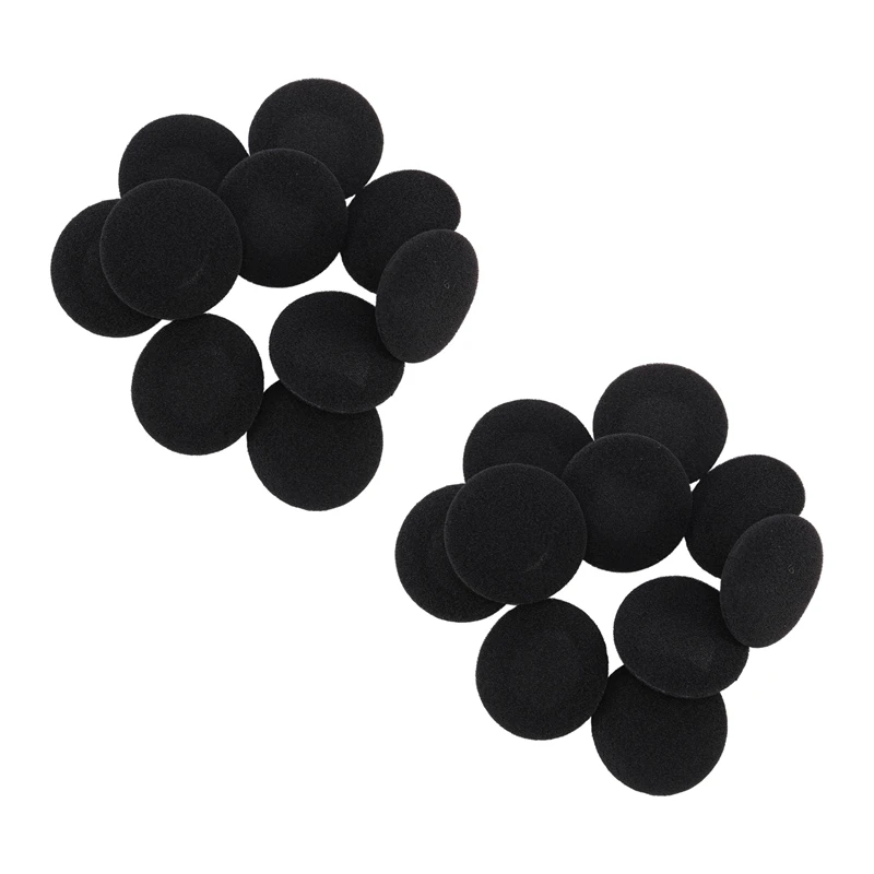 20 Pcs Sponges Protective Measures Soft Black Ear Cover Cushion For Headphone 5Cm