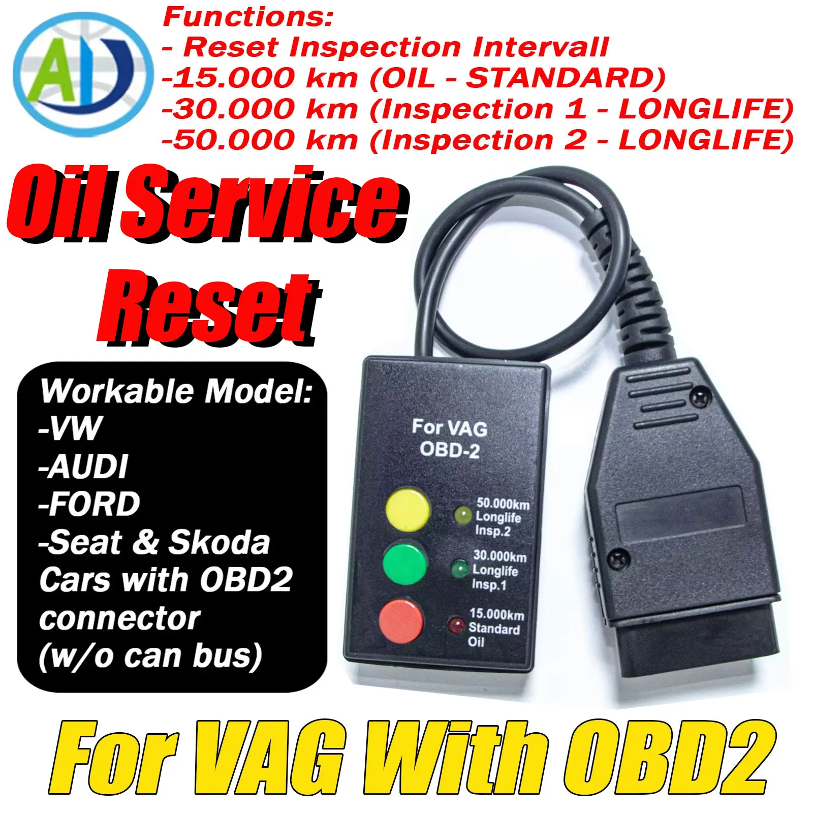 

For VAG OBD2 Oil Service Reset Tool for VW/AUDI/SEAT Automotive Vehicles OBDII Reset Inspection Interval Tool Car SI RESET Tool