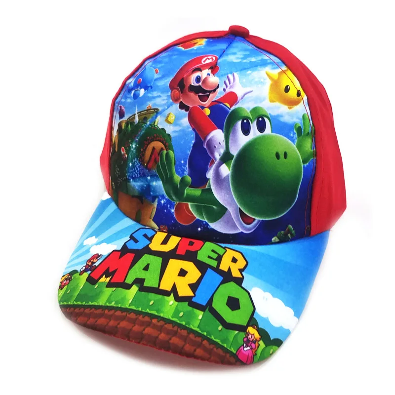 Super Mario Baseball Caps Cartoon Printing Kids Peaked Cap Boys Girls Hip Hop Sunhats Outdoor Child Hat 2-8y