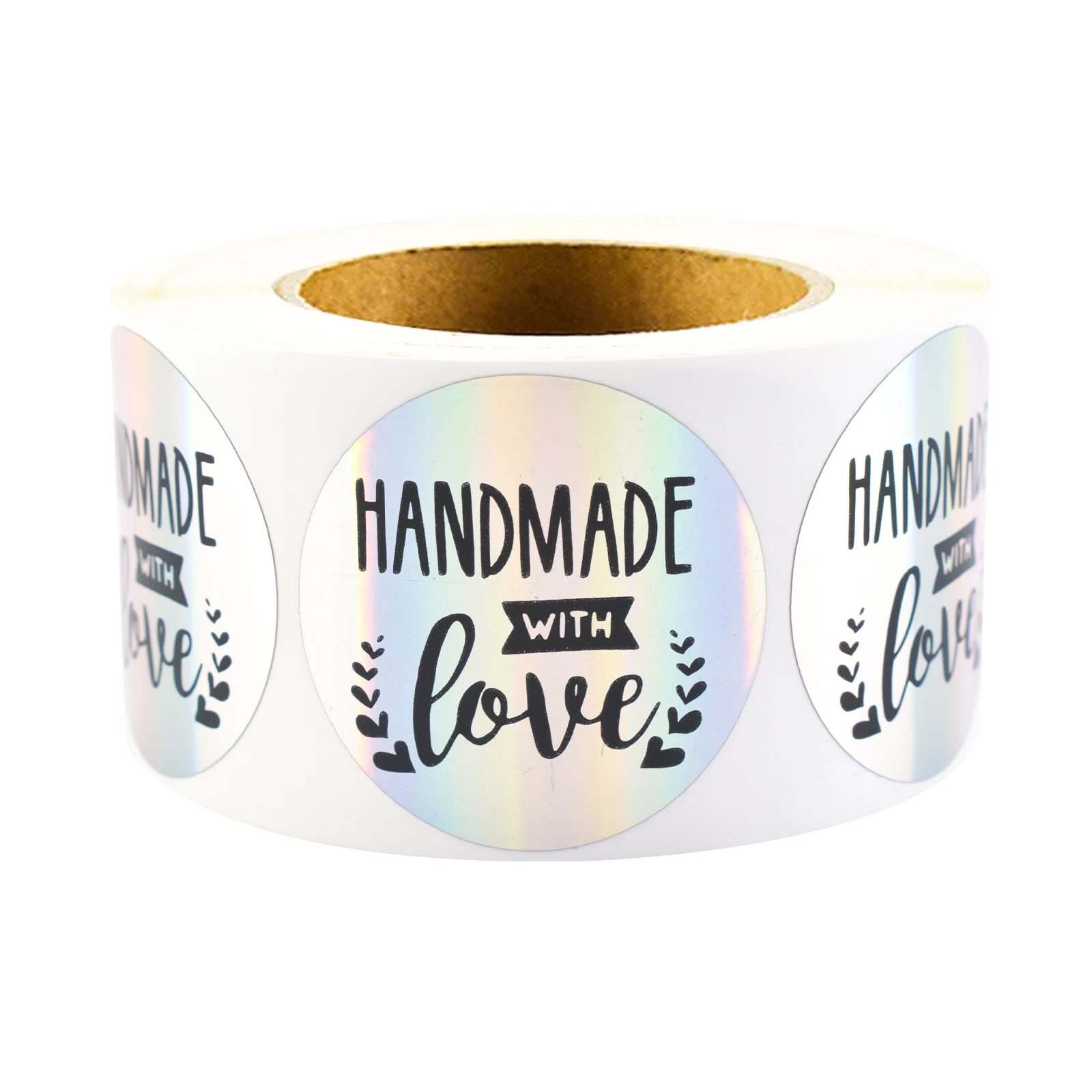 

250Pcs 1.5in Holographic Handmade Label Stickers, Decorative Labels, Baking Packaging Box Decoration Stickers, Business Product Packaging Stickers, Handmade Gift Box Decoration Stickers, Party Gift Decoration Stickers, Envelope Sealing Decoration Stickers